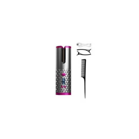 (Black) Cordless Automatic Hair Curler, Auto Rotating Curling For Curly Machine Or Waves Hair