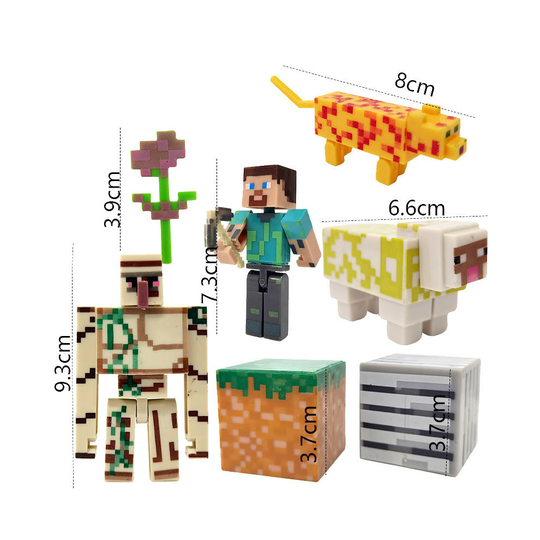 (Iron Golem Suit) Minecraft Building Blocks Assembled Cake Topper Party Home Decoration