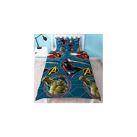 Official Avengers Endgame Single Duvet Cover Reversible Bedding Iron Man Spiderman Hulk Captain America