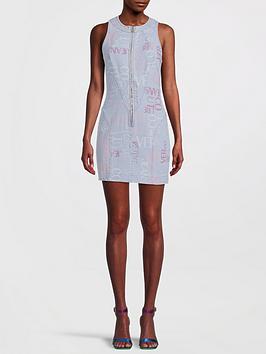 Versace Jeans Couture All Over Logo Denim Mini Dress - Indigo