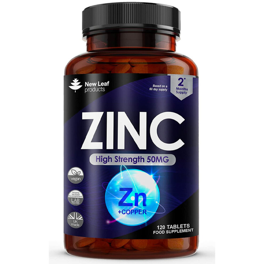 Zinc Tablets 50mg 120 Zinc Supplements High Strength (2 Months Supply)