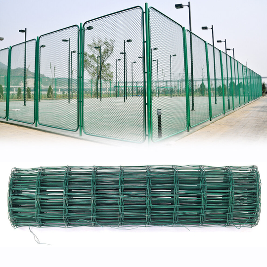 (0.9*20M (WxL)) Metal Fence PVC Coated Iron Wire Mesh Fencing Wire Chicken Garden Green
