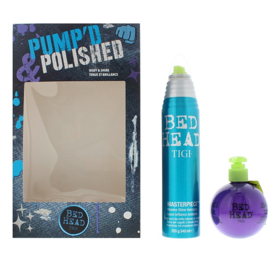 Tigi Bed Head Pumped & Polished Gift Set 340ml Hair + 200ml Heat Protectant