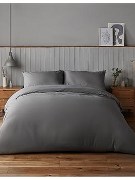 Silentnight Supersoft Plain Dye Duvet Cover Set - Charcoal