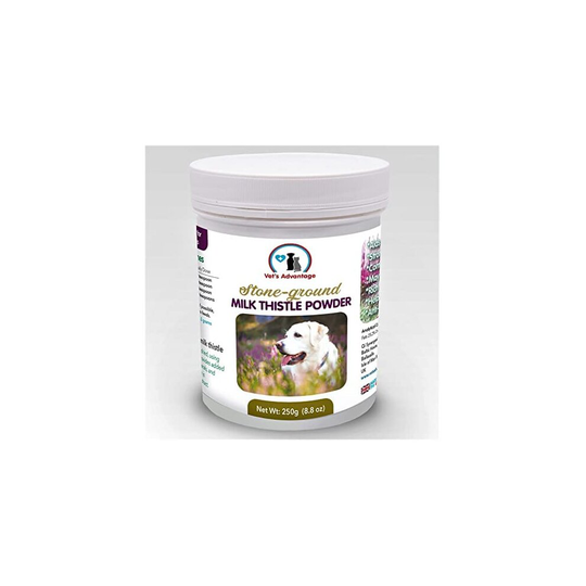 Vet's Advantage 100% Pure Stone-ground Milk Thistle Powder for Dogs - for Optimal Liver Health & Detoxification