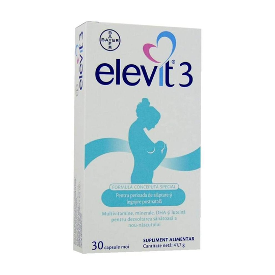 Elevit 3, 30 Capsules -during breastfeeding and postnatal care.
