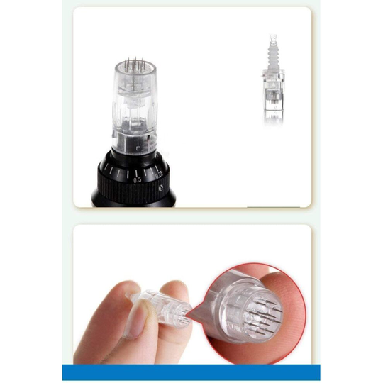 12 Pin Micro Needle, Needle Cartridges Tip Replacement Electric Auto Micro Stamp Derma Pen Microneedle(10Pcs)