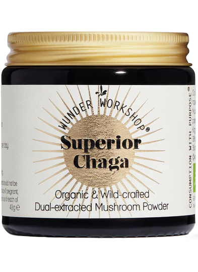 Wunder Workshop Superior Chaga Wild Crafted & Dual Extracted Mushroom Powder 40g