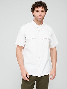 Levi's Short Sleeve Relaxed Fit Western Shirt - Beige, Beige, Size S, Men
