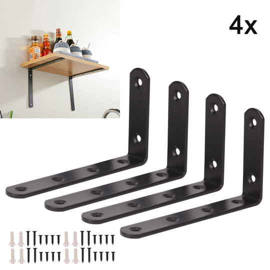 Cast Iron Wall Mounted L Shaped Angle Shelf metal Bracket Hook
