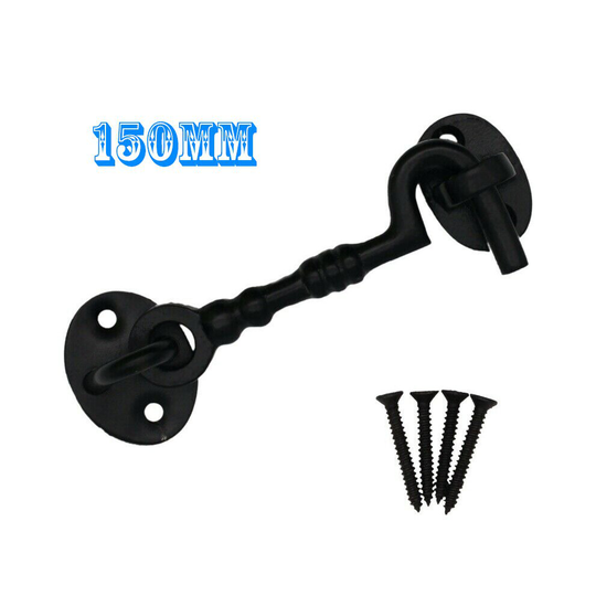 150MM Cabin Hook Eye Door Hold Back Open Classic Cast Iron Gate Holder