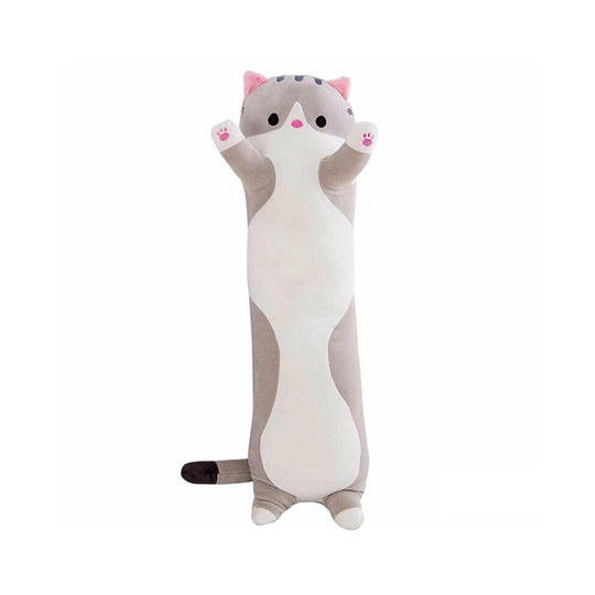 (Gray, 50cm) Long Cat Plush Toy Soft Stuffed Kitten Pillow Kids Sleeping Pillow Home Decor