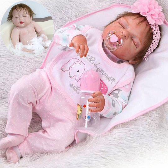 Reborn Baby Dolls Full Body Vinyl Silicone Lifelike Sleeping Girl Doll