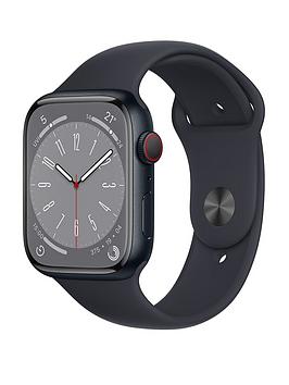Apple Watch Series 8 (Gps + Cellular) 45Mm Midnight Aluminium Case With Midnight Sport Band