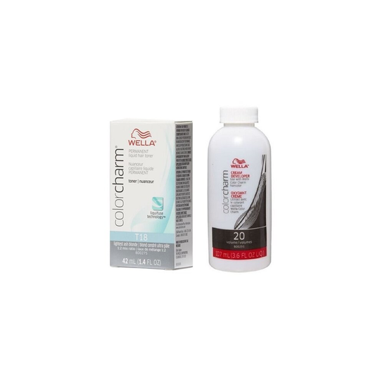 (T18+Dev(Vol.20)3.6oz) Wella T18 Lightest Ash Blonde (BUY 2 GET 1 FREE)