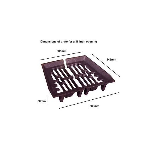 (18 Inch) Baxi Burnall Fire Grate Coal Log Burner Cast Iron