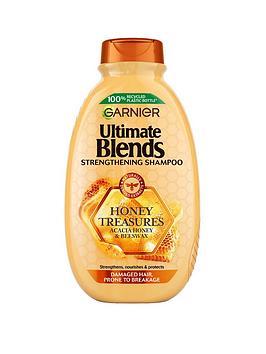 Garnier Ultimate Blends Honey Treasures Strengthening Vegan Shampoo for Damaged Hair Enriched with Acacia Honey & Beeswax 400ml, One Colour, Women