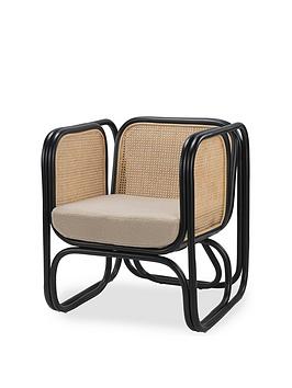 Desser Black Iconic Chair With Latte Fabric