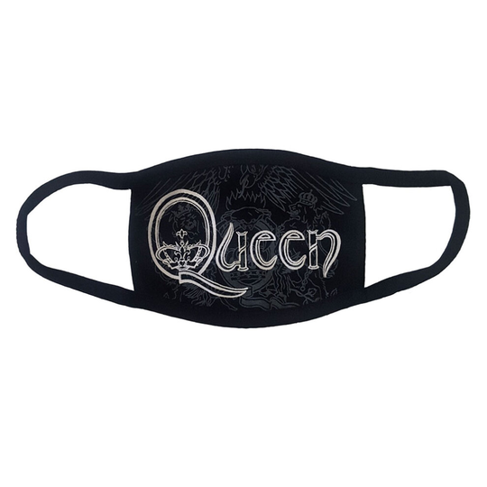 Queen Face Mask: White Retro Logo - Queen - Clothing