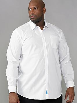 D555 Aiden Long Sleeve Easy Iron Shirt, White, Size 2Xl, Men