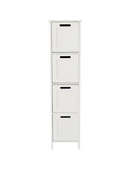 Lloyd Pascal Portland 4 Drawer Bathroom Cabinet - White