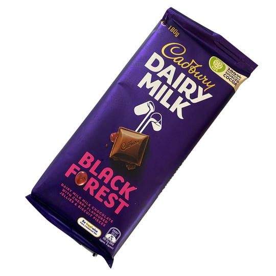 ((Black Forest 180g Bar)) Cadburys Australian Flavour Chocolate Bars