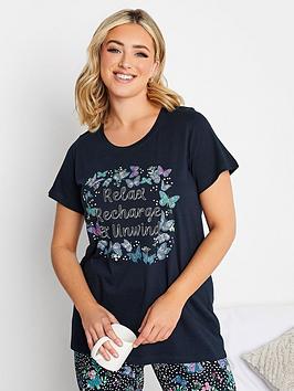 Yours Relax Recharge Butterfly Short Sleeve Pj