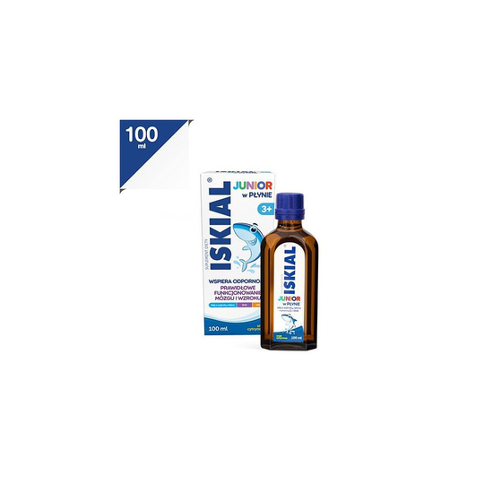 Iskial Junior w Płynie, dla dzieci powyżej 3 lat i dorosłych, smak cytrynowy, 100 ml