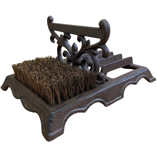 Victorian Style Cast Iron Ornate Boot Scraper And Brush