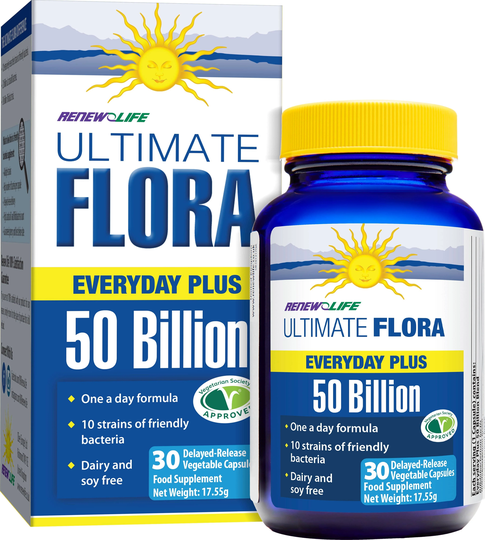 Renew Life Ultimate Ultimate Flora Everyday Plus 50 Billion, 30 Vegetable Capsules