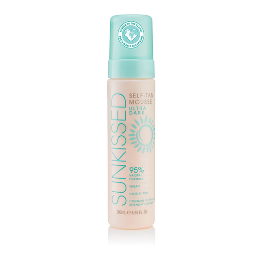 Sunkissed Self Tan Mousse Ultra Dark 200ml 95% Natutal - Vegan - Cruelty Free - Ultraviolet Colour - V2020