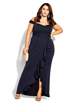 City Chic Hypnotize Maxi Dress - Dark Navy