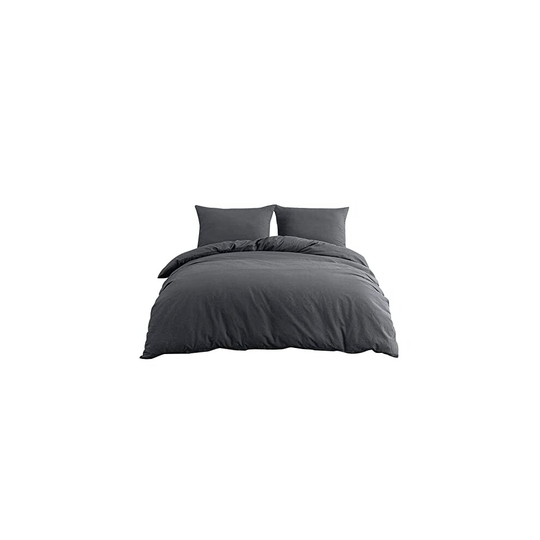 RUIKASI 4PCS Non-Iron Double Size Duvet Covers Set Plain with Extra Fitted Bed Sheet Brushed Microfiber Wrinkle Fade Resistant Bedding Set D