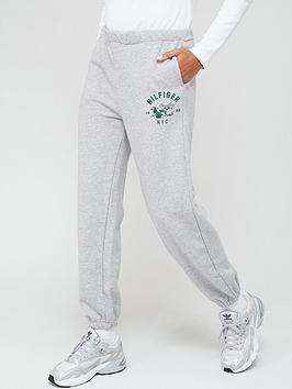 Tommy Sport Relaxed Graphic Sweat Pants - Grey, Grey, Size Xs, Women