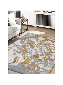 Maestro Marble Effect Rug - Ochre