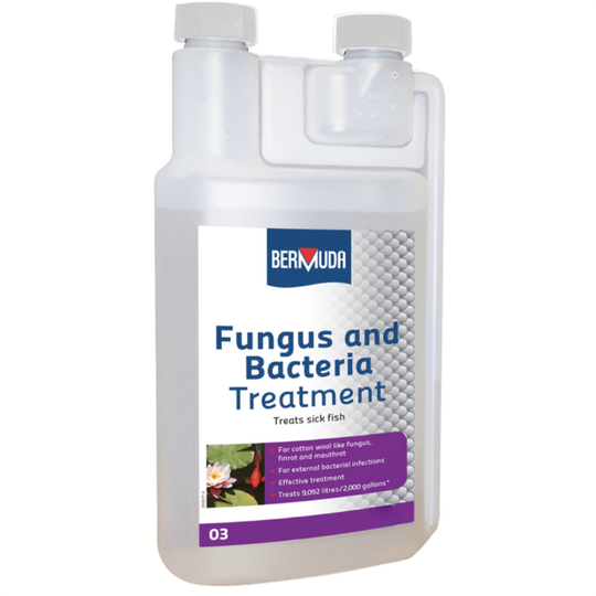 Bermuda Pond Fungus & Bacteria Treatment, Treats Sick Fish Fin/Mouth Rot - 250ml