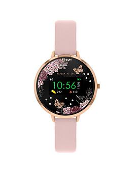 Reflex Active Series 3 Smart Watch With Floral Detail Colour Screen, Crown Navigation And Nude Pink Strap