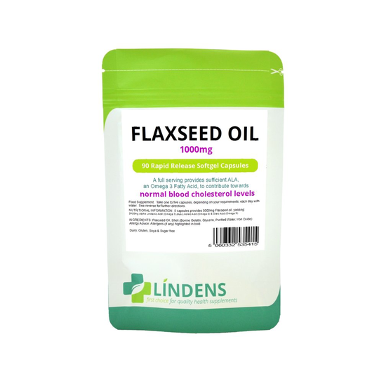Lindens Flaxseed Oil 1000mg 90 Capsules Omega 3 6 9 Flax Linseed Oil Quality