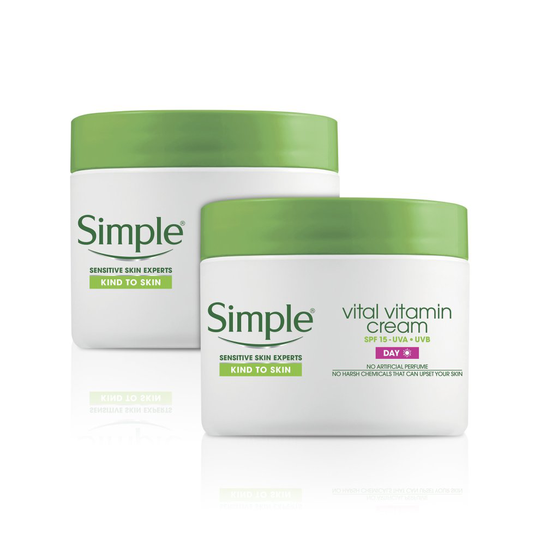 Simple Kind To Skin Vital Vitamin Day Cream SPF 15 Pack of 2 x 50ml