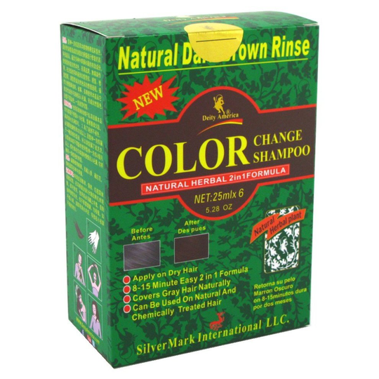 Deity Shampoo Color Change Kit Natural Herbal 2N1 Dark Brown