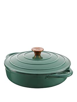 Tower Barbary &Amp; Oak 28 Cm Shallow Casserole Dish - Verdigris Green