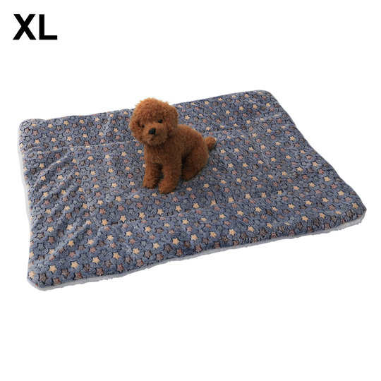 (Blue stars) Warm Plush Cushion Sleep Mat for Kennel