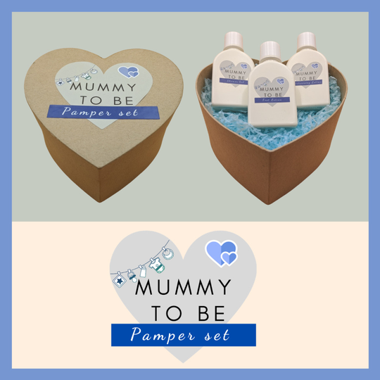 Mummy to be Pampering Gift Set. Handmade in the UK. Cruelty Free. Vegetarian Approved. (Blue)
