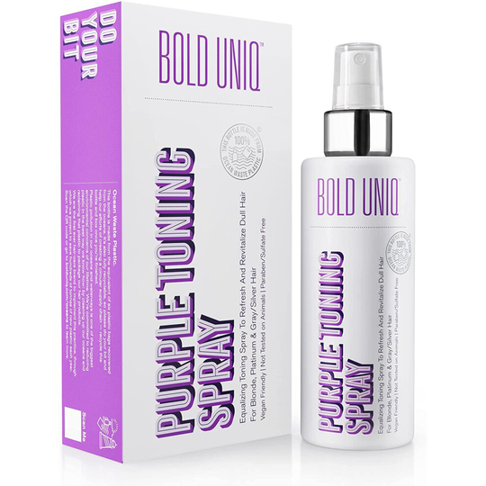 Blonde Toner Spray. Purple Leave In Toning Hair Treatment to Remove Brassy Surface Tones in Blonde, Platinum & Gray/Silver Hair. Paraben & Sulfate Fre