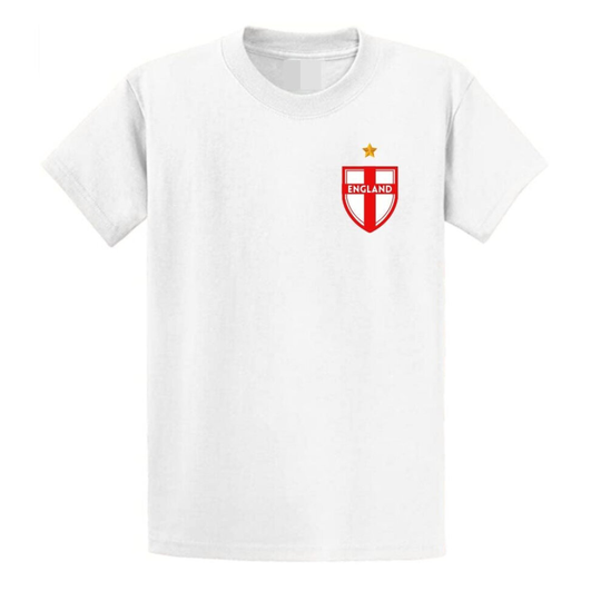 (12-13 Years) Second Ave Baby/Children's England Football Euros World Cup White T Shirt Top Kit