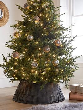 Festive Slate Grey Willow Tree Skirt