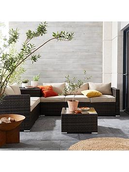 Very Home Coral Bay 5-Seater Corner Garden Sofa With Storage And Table
