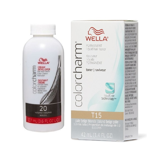 (T15+Developer (vol.20)) Wella Colour Charm Liquid Colour Toner 42ml