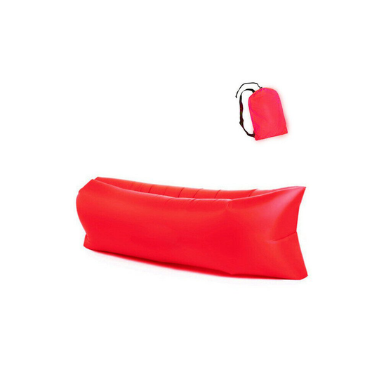 (Red) Portable Inflatable Sleeping Bag Folding Air Sofa