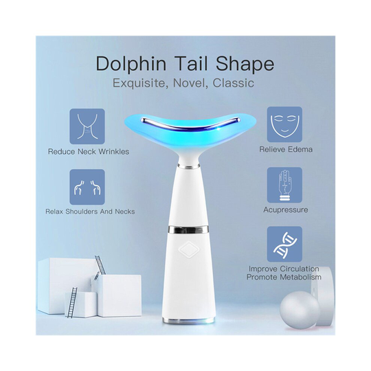 Facial Neck Massager 3 Color LED Photon Therapy Skin Care Neck Lifting Anti Wrinkle Reduce Double Chin EMS Tighten Beauty Device